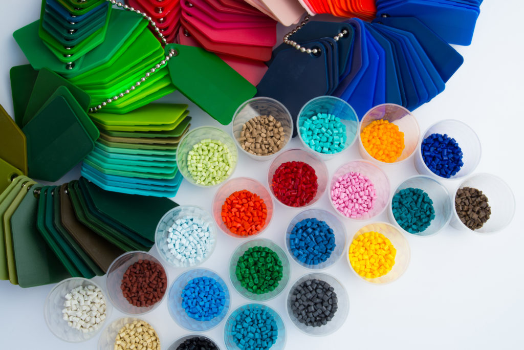 colorful samples of plastic materials