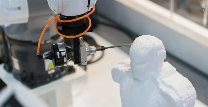 A CNC machine creates a piece of art.