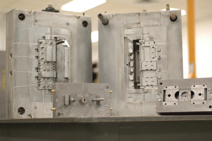 A steel tool for injection molding.